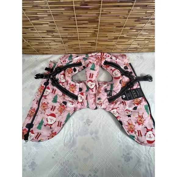 Dog Coat Winter Christmas Themed Size Medium Pink - Picture 1 of 9